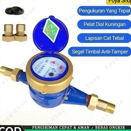 Meteran Air PDAM SNI 1/2" Body Besi Water Meter Ledeng PDAM 0.5 Inch Meteran PDAM Flow Meter