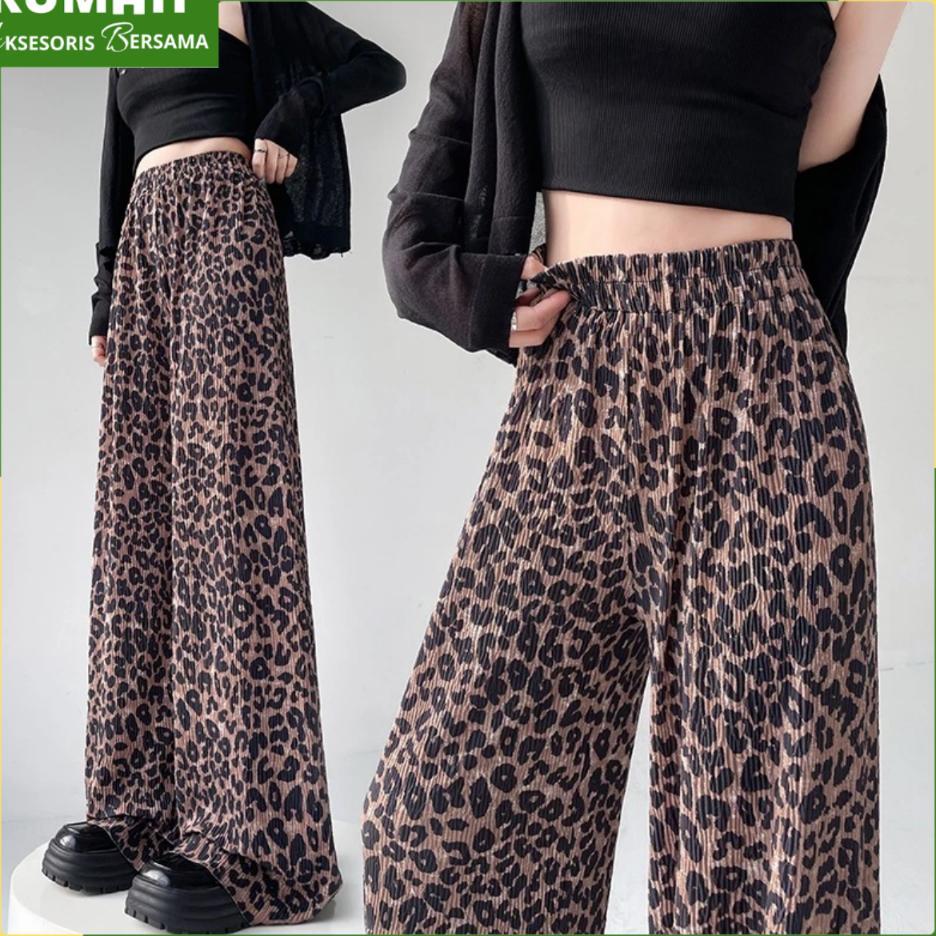 Rab Cpg537 Celana Panjang Leopard Motif Macan Kulot Bahan Karet Rayon Stretch