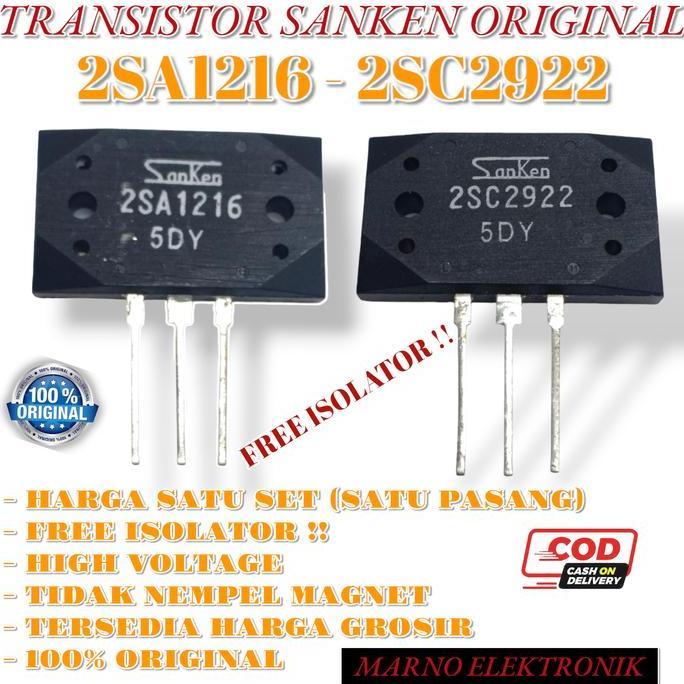 TR TRANSISTOR SANKEN 5DY 2SC2922 2SA1216 2 SC 2922 SA 1216 ASLI ORIGINAL TRANSISTOR (ORI) A2162