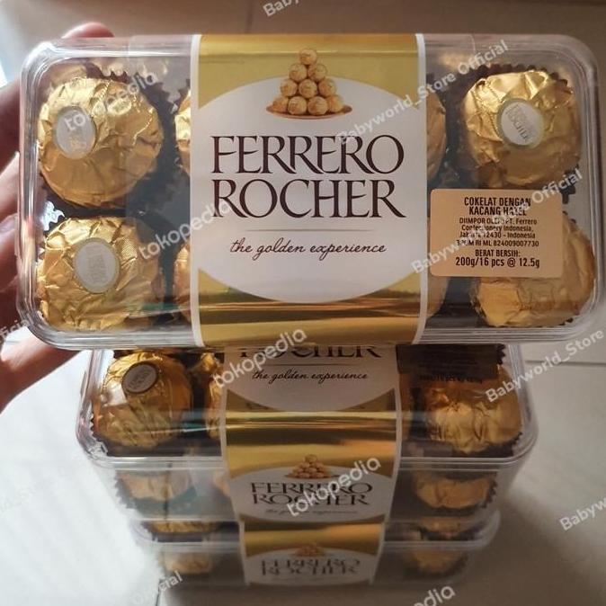 Ferrero Rocher T16 Box Isi 16 Coklat Enak Impor Malaysia 200Gr