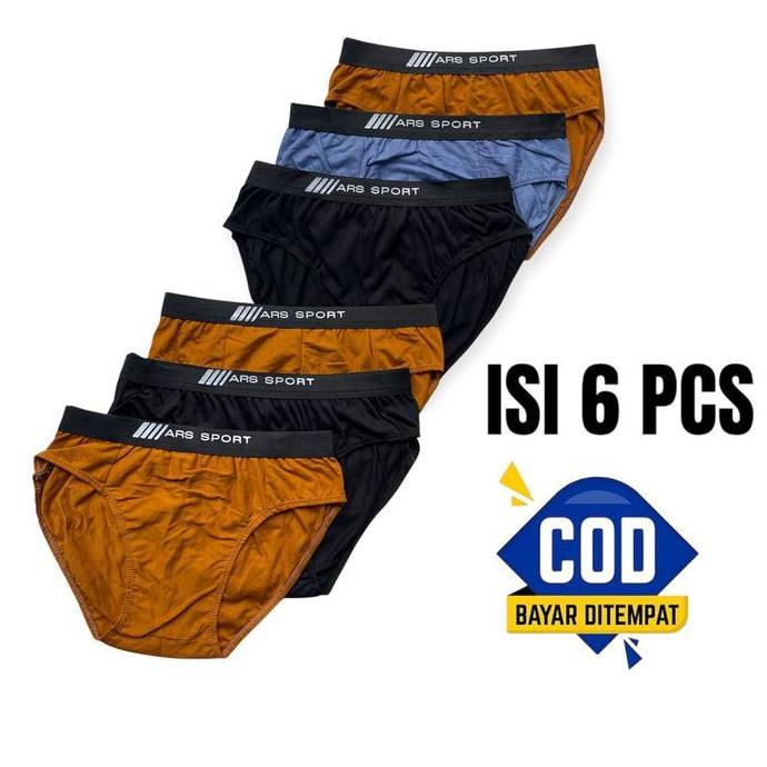 paket 6 pcs cd celana dalam laki laki//celana dalam pria dewasa Boxer Motif Karet Nyaman Lembut Katu