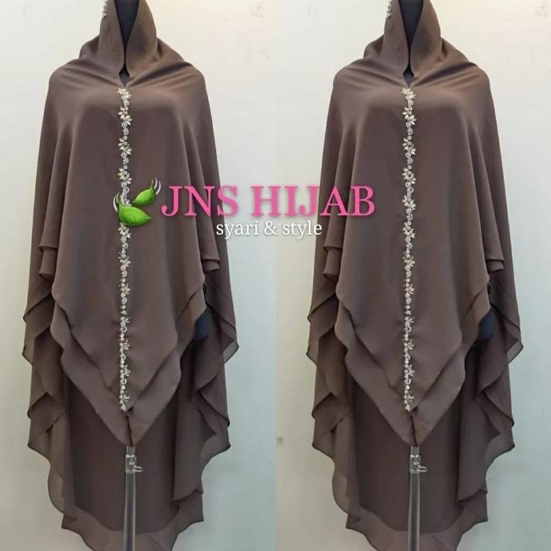 terlaris khimar namira payet lurus hijab premium jilbab syari jumbo ceruty 2 layer jns hijab