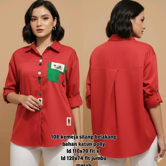 atasan UK standart n jumbo  wanita kekinian  kemeja gstyle lubana wayfansix