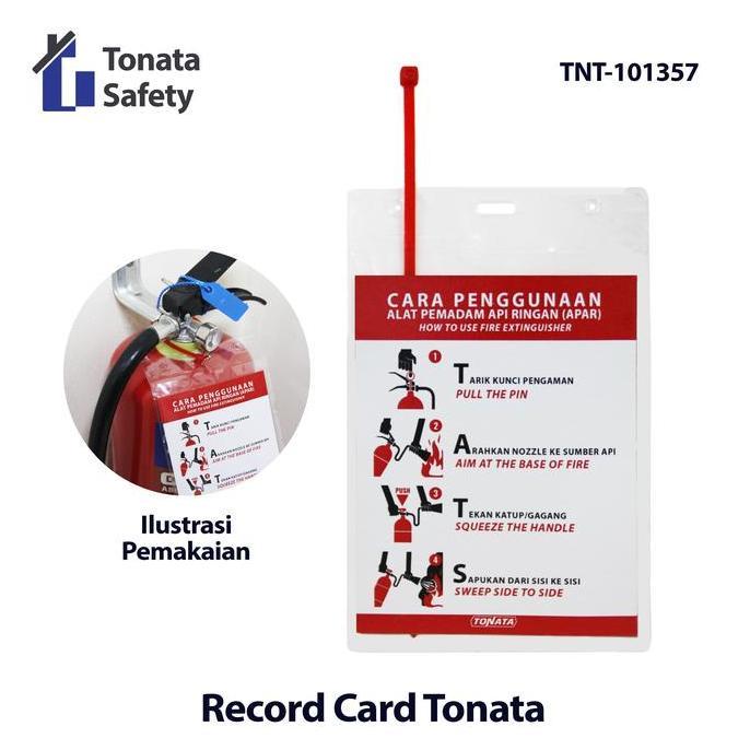 Kartu Pengecekan APAR Tonata / Record Tag Card / Checklist / Kartu Pemeriksaan Tabung Pemadam Api / 