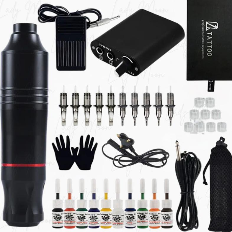 (Lestary Store) Set pena tato/set lengkap alat tato Pen Full Set