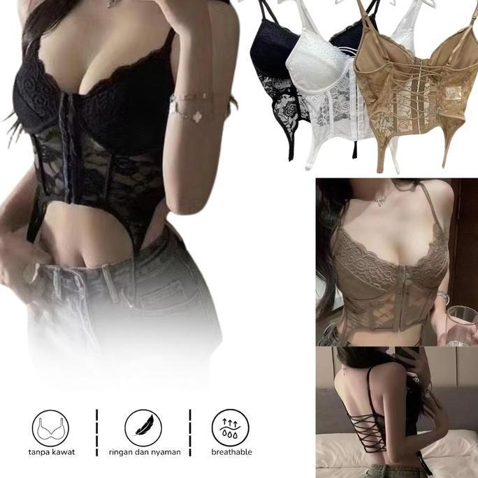 Bustier Top Sexy Lingerie Bustier Set Sexy Corset Bra Wanita