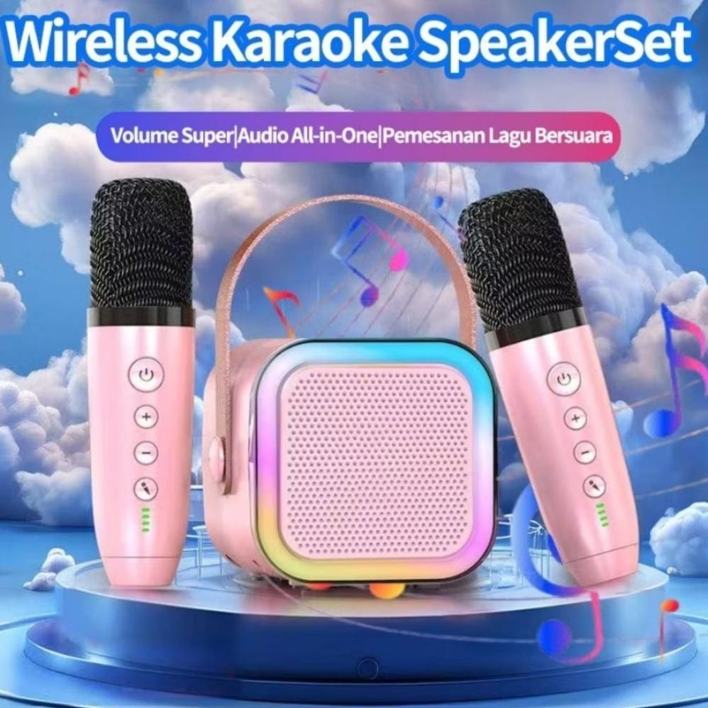 Discount promo obral speaker karoke mic 2 / speaker bluetooth mini karoke mic / mini speaker wireles