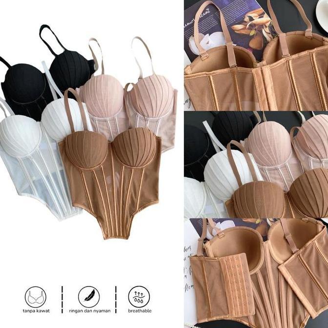 Bustier Top Sexy Lingerie Bustier Set Sexy Corset Bra Wanita