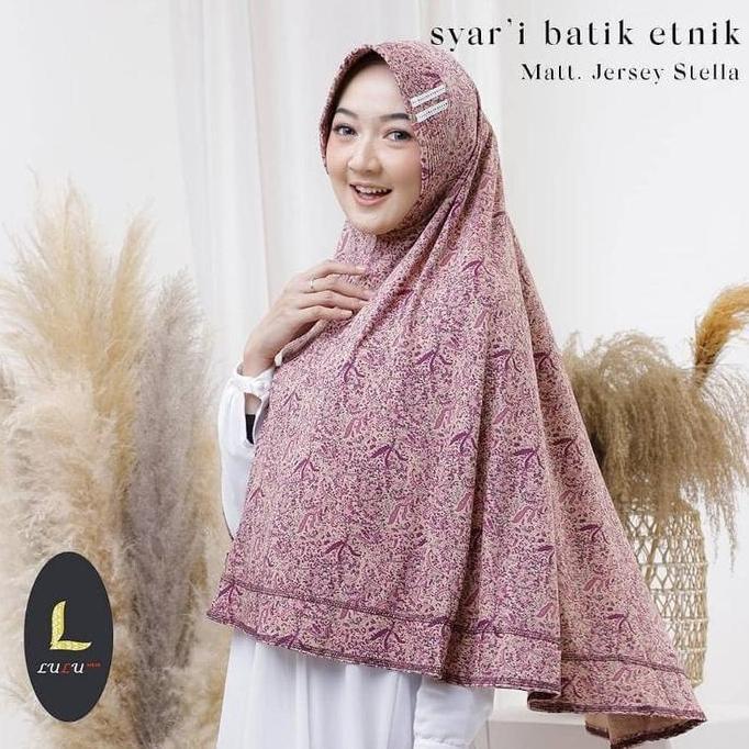 Hijab Instan SYAR'I Motif BATIK ETNIK & SYAR'I motif BUNGA Ori lulu Hijab Cantik Lembut Muslim Wanit