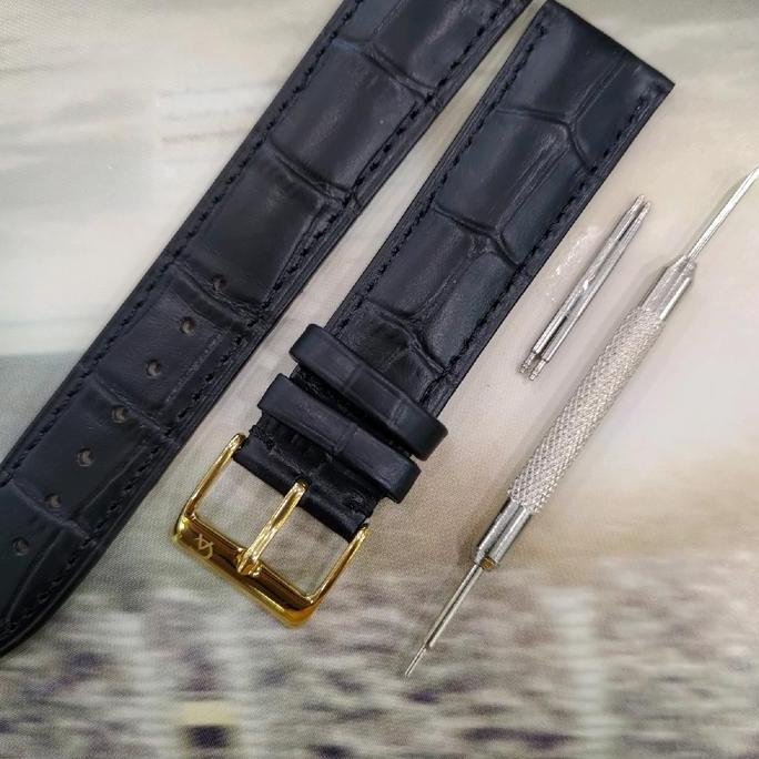 Tali jam tangan Kulit Alexandre Christie buckle Rosgold