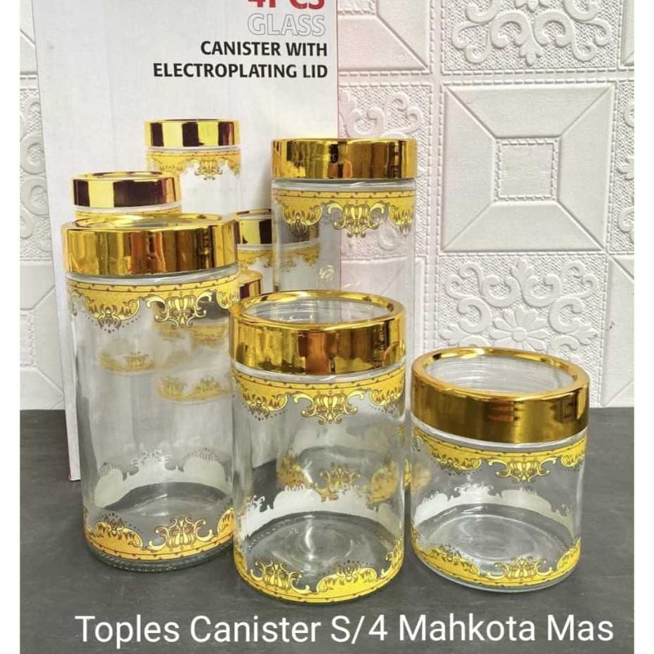 Toples Set 4Pcs Gelok Lebaran Mahkota Mas / Decal / Kaca