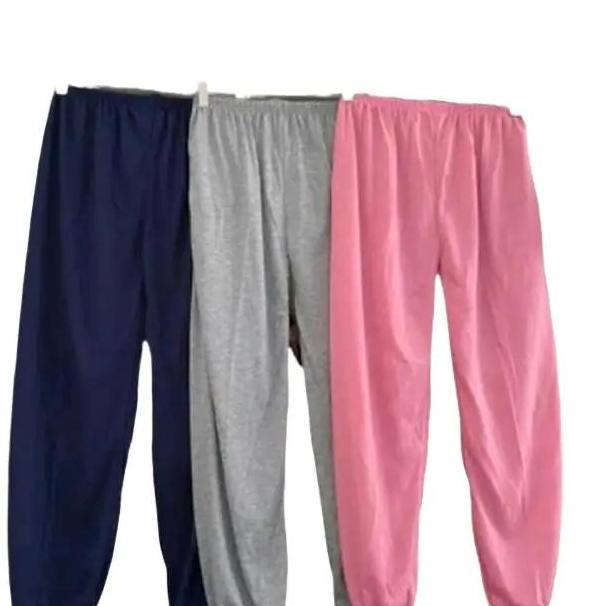 2pcs Celamis Kerut Bahan Kaos Rayon PE Nyaman Melar Ukuran Celana Dalaman Wanita Panjang Kain Tebal 