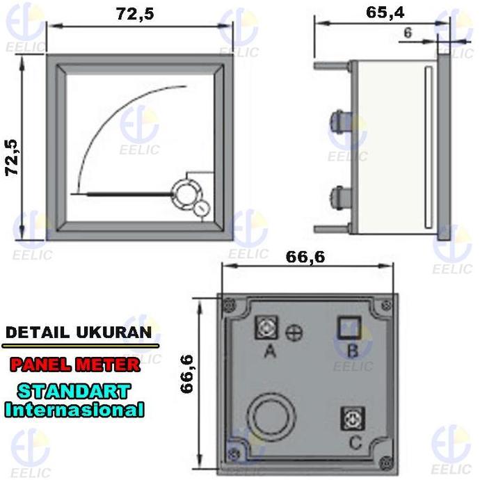 Ready.. Eelic Pam-72 Panel Ac Volt Meter Analog Program 72 Standart Internasional Dengan Class Stand