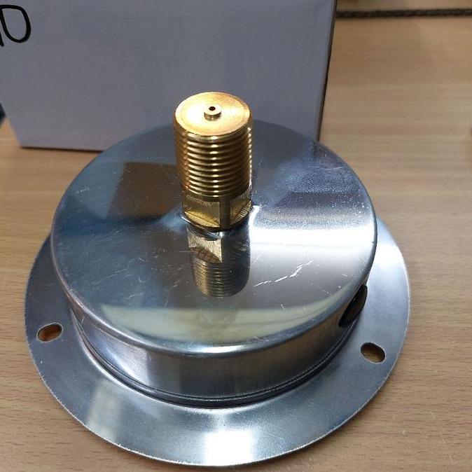 Masih Ada. Pressure Gauge Prega 4 Inchi Center Back Stainless 1/2 Inch Brass Kuningan Vacum 1 Kg  S/
