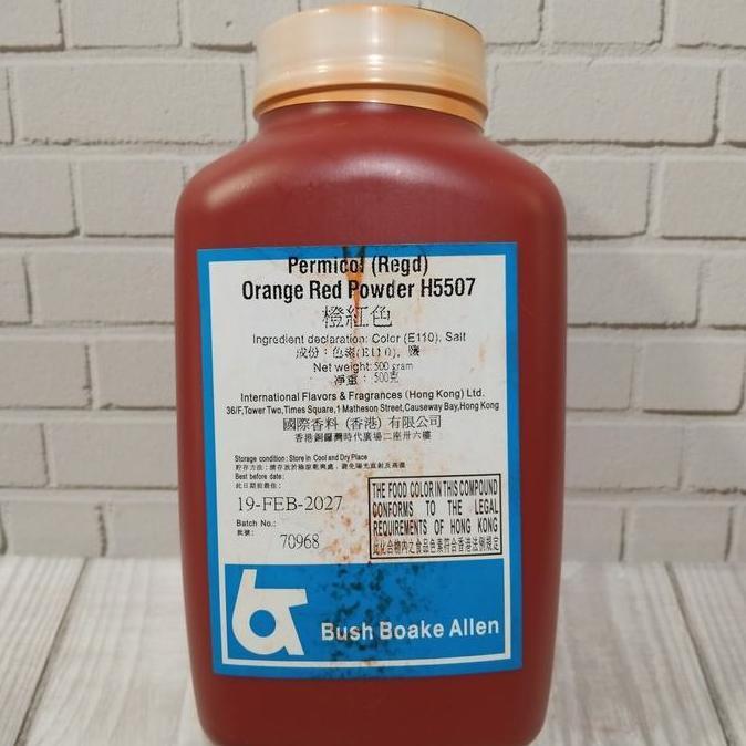 bush boake allen pewarna makanan orange red powder H5507 ( 500 GR )