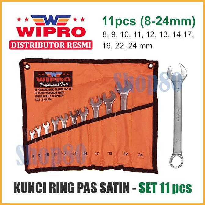 YORKSHIREY Wipro Kunci Ring Pas 1 Set 11pcs 11 pcs Satin CRV 8-24 mm