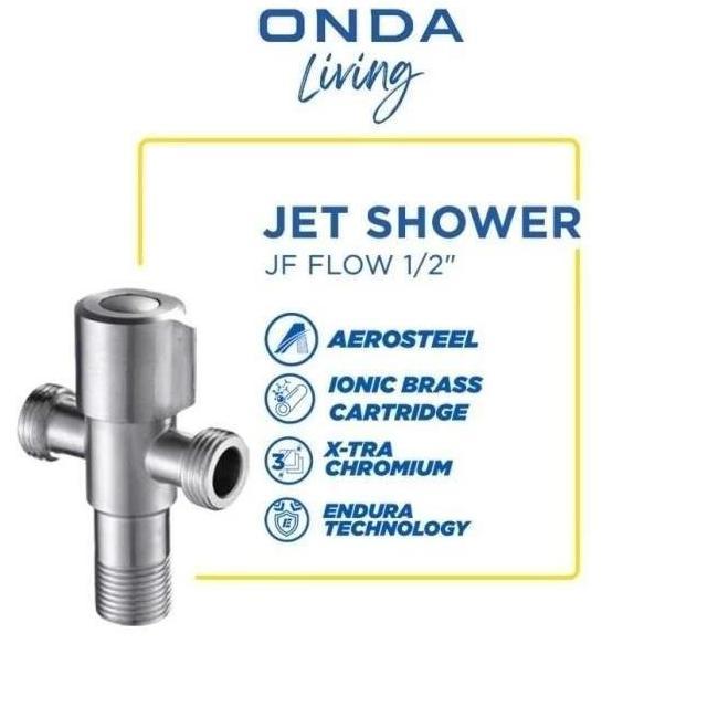 Gonew- Fluszo- Stop Kran T Shower Onda Jf-Flow Cabang 3 / Jf Flow Toilet Wc Kloset