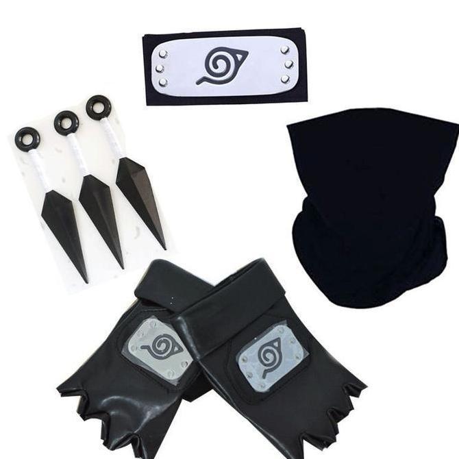 RELMARAMA Accessories cosplay kakashi 7Pcs Peralatan Naruto Kakashi Headband Kakashi Mask Kakashi Gl