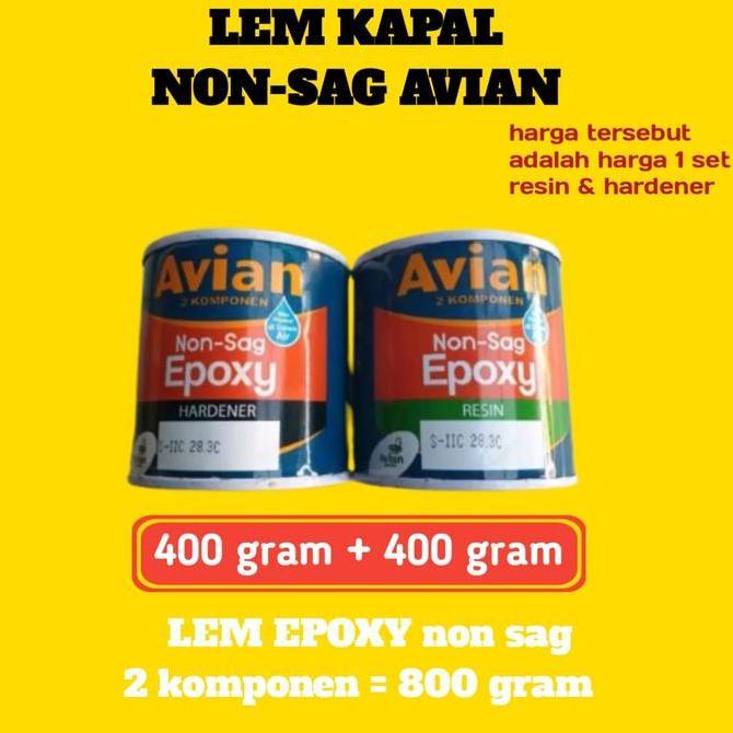 yunicv - AVIAN-Lem-EPOXY-Non-Sag-2-Komponen (RESIN+HERDENER), Lem Kapal laut Diskon