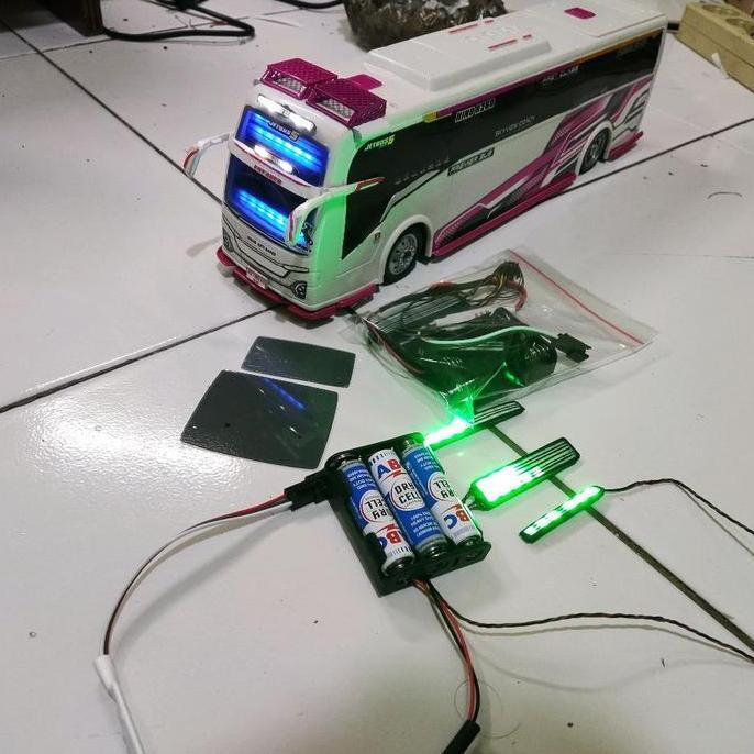 strobo tumpuk miniatur mode runing + kaca depan dan belakang