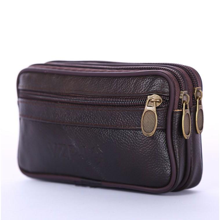Pouch Pria Morgan Wa005B7 Hand Bag Kulit Coklat Murah Fashion Korea Batam Paris Kecil
