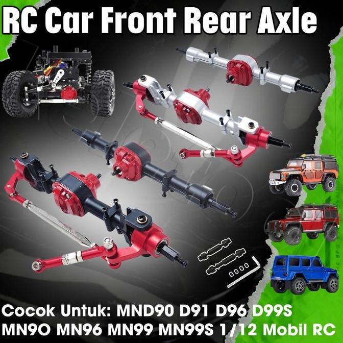 Remote Control RC Car Front Rear Axle MN78 MN82 Part Metal Alloy Front Rear Axle Full Set Gardan Met
