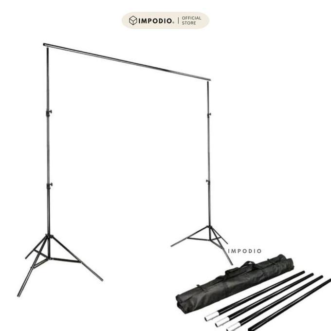 magenti_allshop  - impodio stand backdrop foto 2x3m / 3x3m lipat portable | tripod penyangga backgro