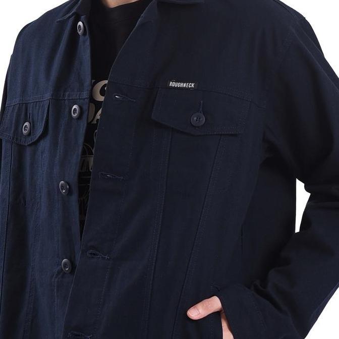 Bless- Roughneck Tj004 Navy Gorgeous Trucker Twill Jacket Canvas Jaket