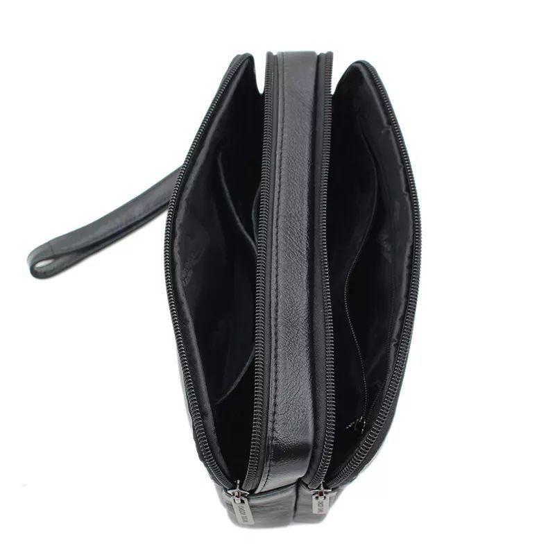 Handbag Tas Tangan Clutch Bag Cheer Soul 2269 Pria Kulit Asli Warna Hitam Hanbag Hand Bag Pegang Pri