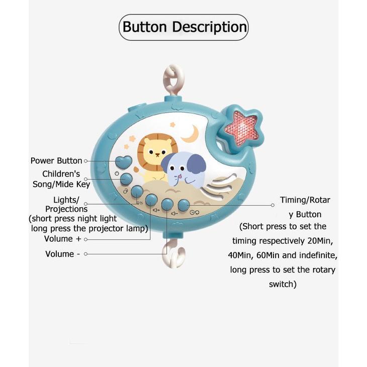 CUCI GUDANG ISABELLA Remote Control Memutar Bel Tempat Tidur / Crib Bell Toys / Crib Hanging Toys / 