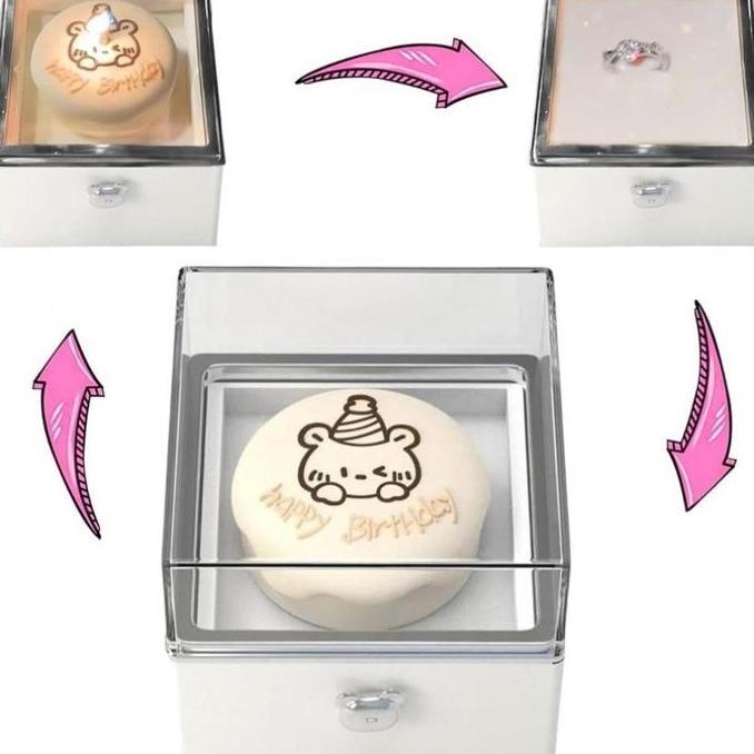 BOWATA Kotak Cincin Beruang / Surprise Box / Kotak Cincin Berputar Otomatis Hadiah Kado/ Ulang Tahun