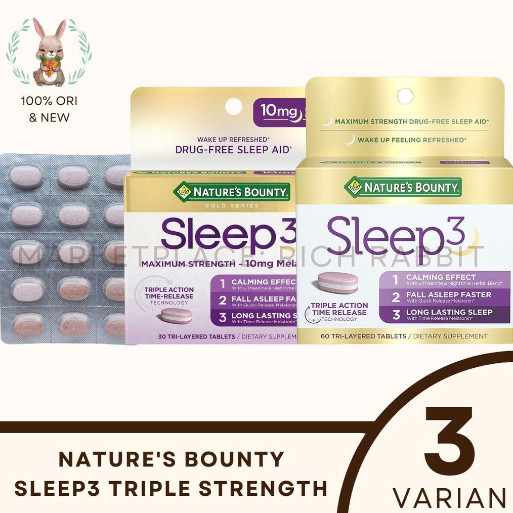 Natures Nature'S Bounty Sleep3 Sleep 3 Insomnia Obat Bantu Tidur Pulas