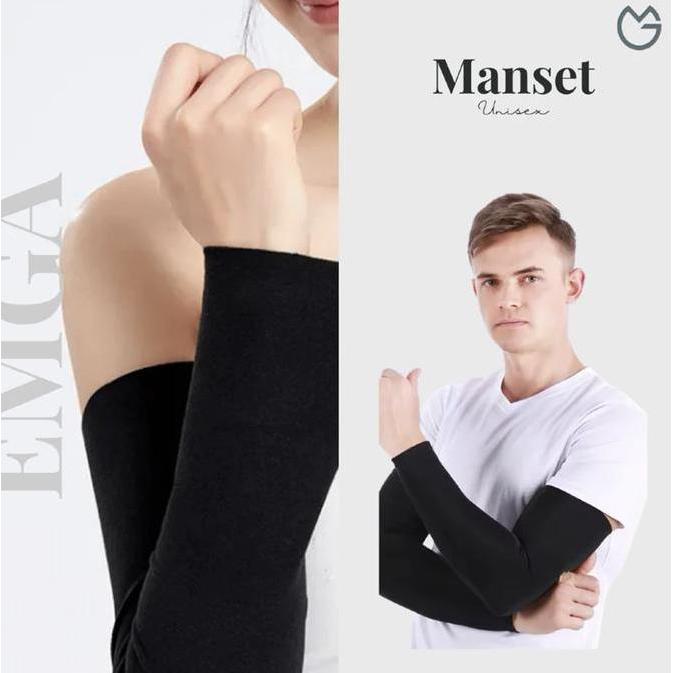 Manset Tangan Pria Wanita Emga MT1J Panjang Polos Pelindung Lengan Pendek Arm Sleeves Unisex Muslima