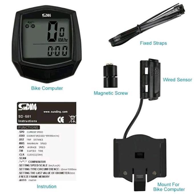 SUNDING Odometer Spedometer Sepeda