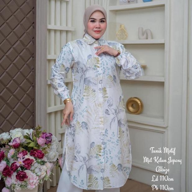 Terbaru Tunik Katun Jepang Motif / Tunik Katun Jepang Jumbo