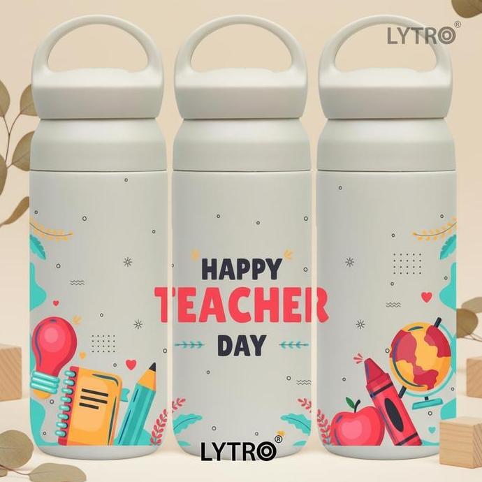 Kado - Hadiah Untuk Guru Design Happy Teachers Day Tumbler / Termos Premium Tebaik Untuk Guru Laki-L
