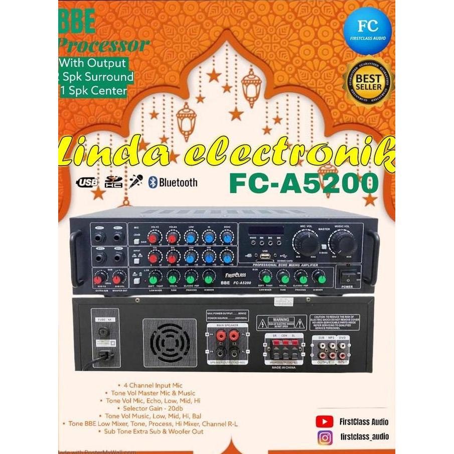 AMPLI FIRSTCLASS FC A5200 USB SD DIGITAL AMPLIFIER fca5200