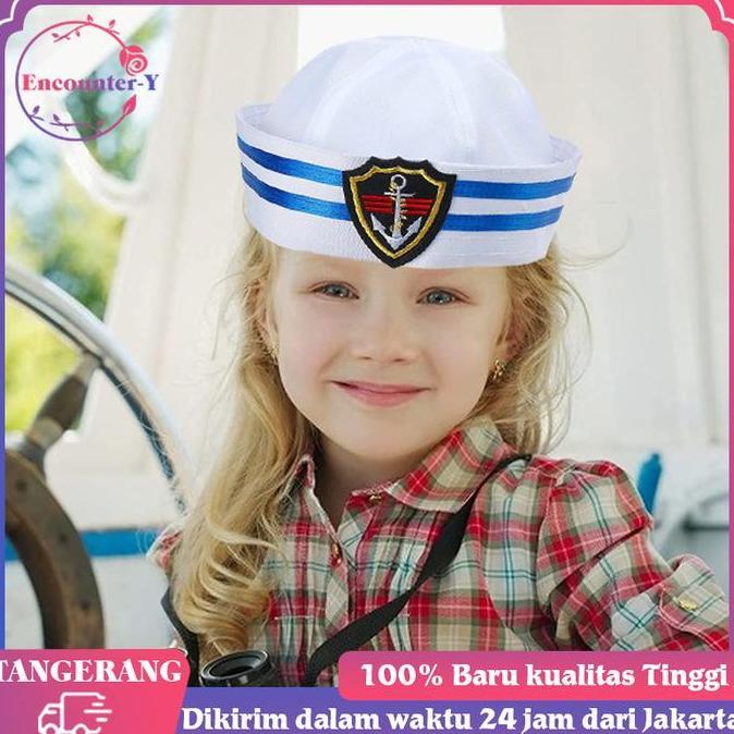 QINGACHO Topi Pelaut/Topi Kapten/Topi Sailor/Sailor Hat Topi Kostum Halloween