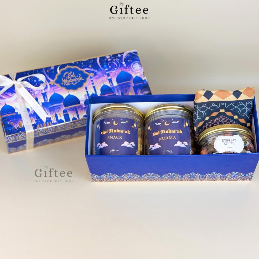 BIG SALE HAMPERS LEBARAN MADINAH EXCLUSIVE HARD BOX ISI KURMA SNACK SAJADAH COKELAT KADO PARCEL IDUL