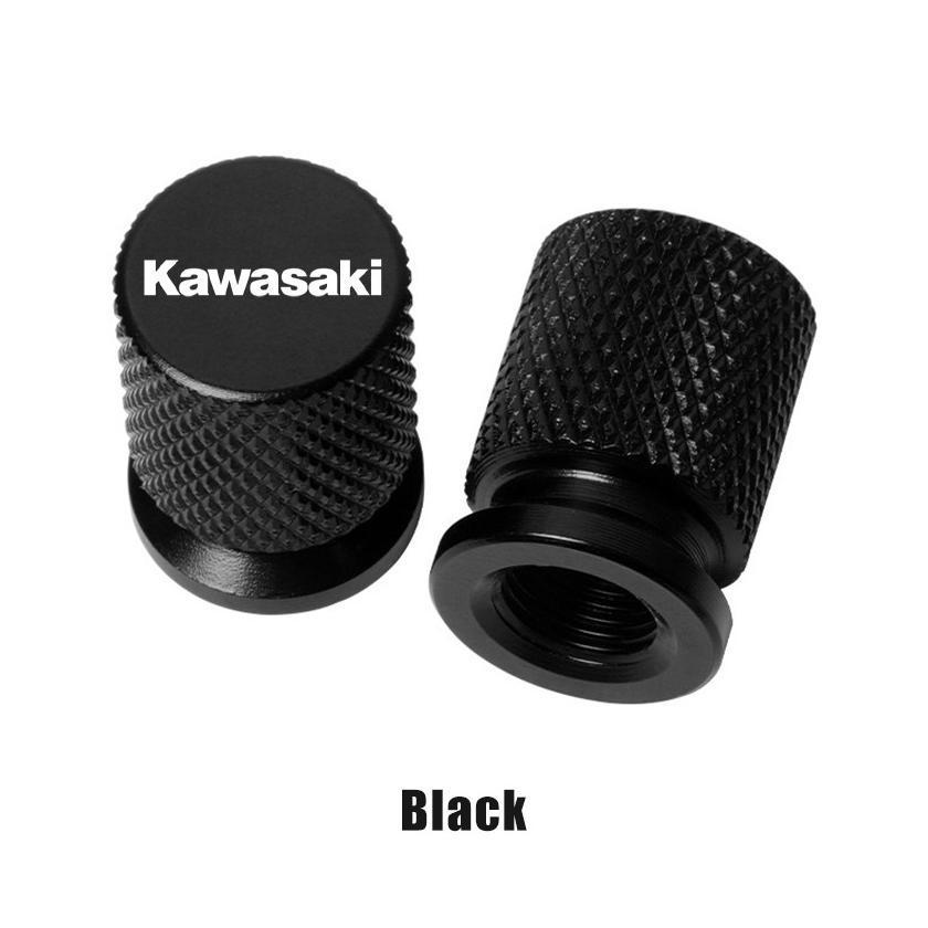 Sepasang Tutup Pentil Motor Untuk Kawasaki Tutup Pentil Ban Alumunium CNC Tire Valve Cap