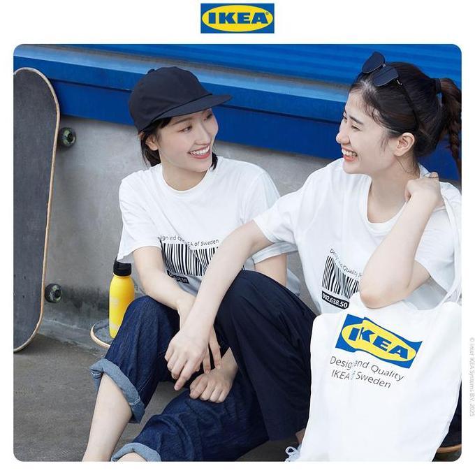 Ikea Eftertrada Tote Bag Bahan Katun - Putih Kantong