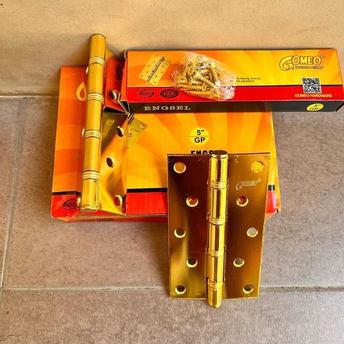 Paket 6 Biji Engsel 5 Inch Gomeo Engsel Pintu Rumah 1 Set Besar Tebal 2,5 Mm Engsel Khusus Pintu Ter