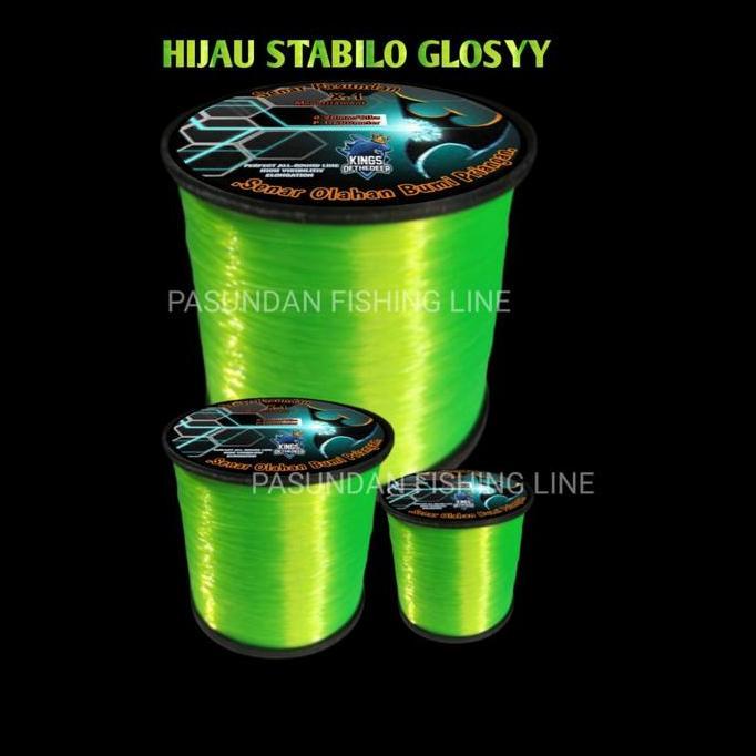 PASUNDAN FISHING LINE WARNA HIJAU STABILO GLOSSY BENANG SENAR PANCING ANTI KRITING LENTUR GALATAMA P