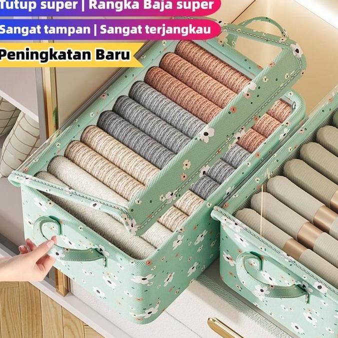 NEW Peningkatan Baru Storage box Rangka Baja Tutup super Storage box organizer tahan debu dan kelemb