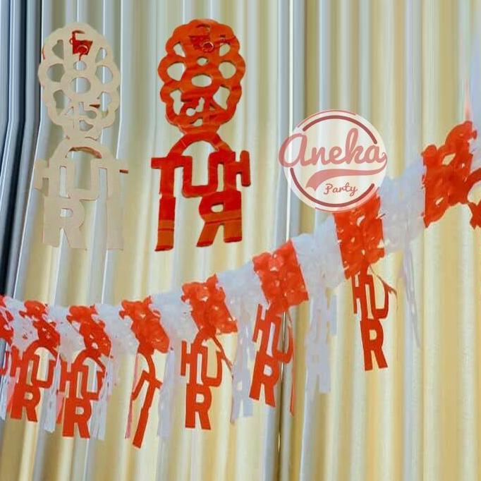 GARLAND Kertas Hut RI / HIASAN HUT RI / DEKORASI HUT RI 17 agustus / banner garland kertas HUT RI
