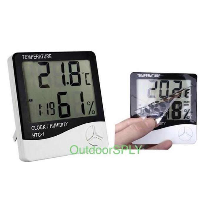 HTC-1 Mini large display lcd clock thermometer hygrometer With Alarm PS