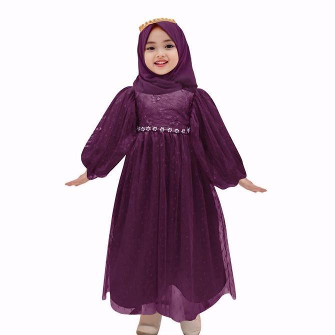 gamis anak perempuan Ellisa 2-11Tahun / gamis anak perempuan model baru 2024 / gamis lebaran 2024 an