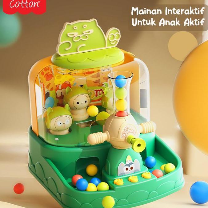 Promo Mainan Tembak Bola Boneka Mini / Mesin Capit Seperti Timezone Dengan Musik & Lampu Arcade Maom