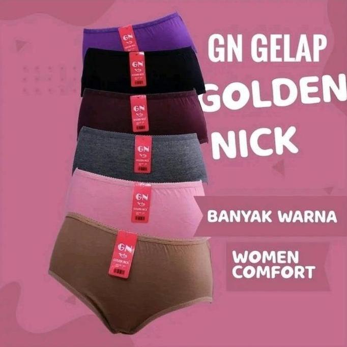 Paket Hemat 1 Lusin Cd Golden Nick Bahan Katun Untuk Wanita dengan Motif Cewek - Model Terbaru - ELN