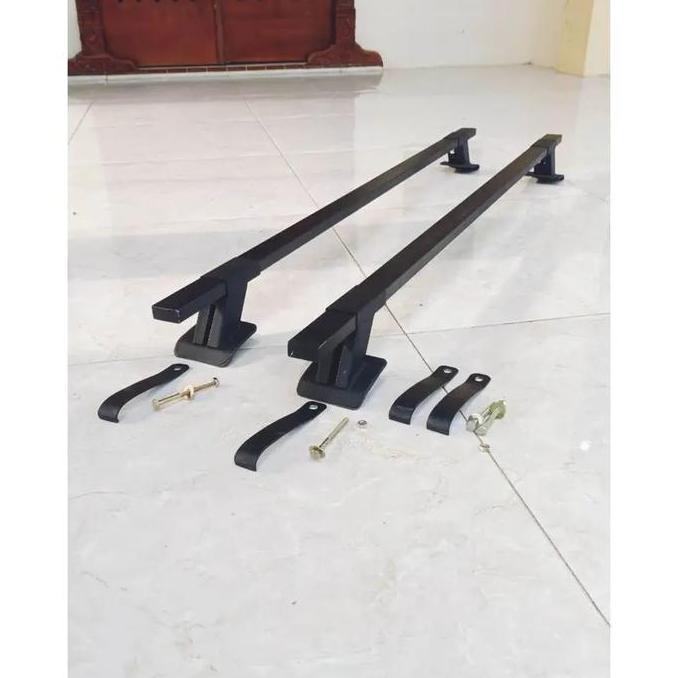 Promo [2Pcs 120Cm] Crossbar Atap Mobil Plastik + Baja 1,2 Meter 50 Kg Universal Jepit Bodi Body Zyl 